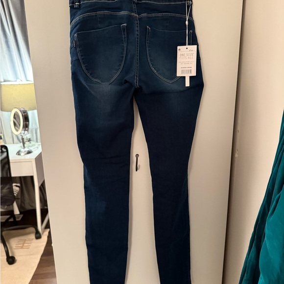 Women's High Rise Dark Blue Jeans - Picture 2 of 7